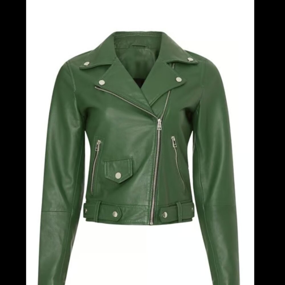 SLATE & WILLOW Ivy Green Leather Jacket